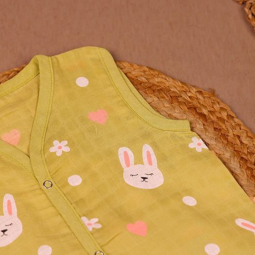 Bunny Meadow Muslin Jabla & Shorts Set
